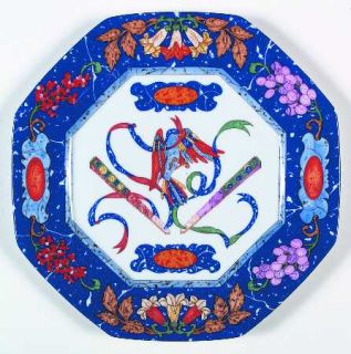 Hermes Marqueterie Dinner Plate, Fine China Dinnerware   Flowers,Fruit,Beads&Rib