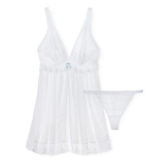 Gilligan & OMalley Womens Bridal Flyaway Babydoll Set   White XS