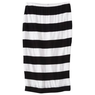 Mossimo Womens Knit Midi Skirt   Black/White Stripe M