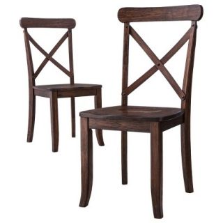 Dining Chair: French Country X Back Dining Chair   Dark Brown (Espresso) (Set