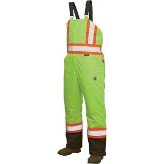 Work King Class 2 High Visibility Lined Bib Overall   Green, 3XL, Model S79821