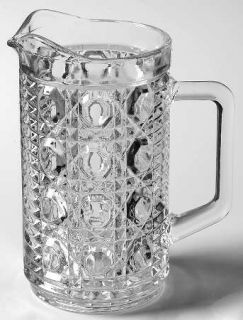 Federal Glass  Windsor Clear Pint Pitcher   Button & Cane Design, Pressed, Clear