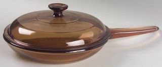 Corning Visions Amber 10 Skillet and Lid, Fine China Dinnerware   Solid Amber,G