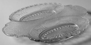 Bryce Rose In The Snow Clear  Divided Pickle and Olive Dish   Pressed Glass, Ros