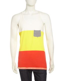 Colorblock Jersey Tank Top, Canary Yellow