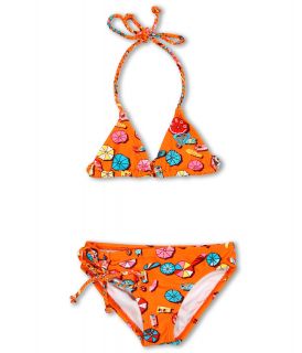 Roxy Kids Rustic Roamer Braided Tiki Tri Set Girls Swimwear Sets (Orange)