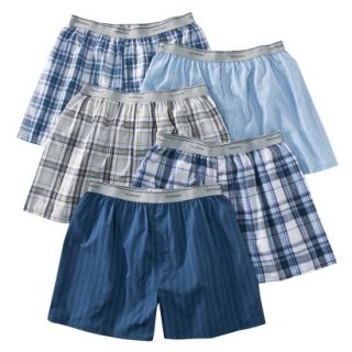 Fruit of the Loom Mens Elastic Waistband Boxers 5 Pack   Assorted Colors L