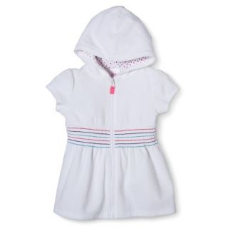 Circo Infant Toddler Girls Hooded Cover Up Dress   White 18 M