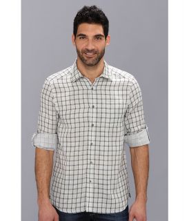 Kenneth Cole Sportswear Long Sleeve Double Face Check Shirt Mens Long Sleeve Button Up (Gray)