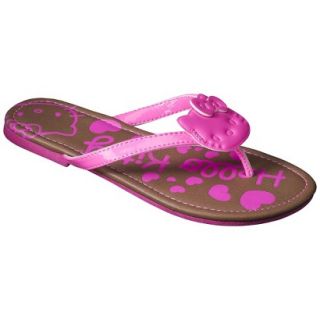 Girls Hello Kitty Flip Flop Sandals   Neon Pink XL