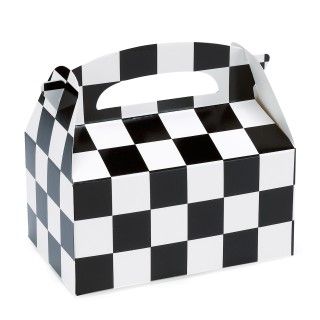 Black and White Check Empty Favor Boxes