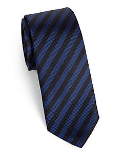  Collection Thick Striped Silk Tie