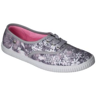 Womens Mad Love Lindy Floral Canvas Sneaker   Gray 8