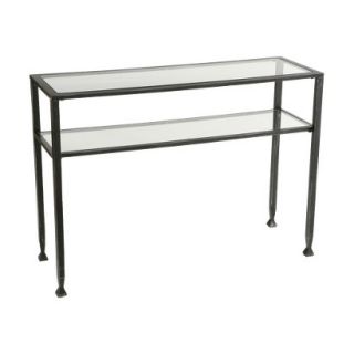 Accent Table: Southern Enterprises Distressed Metal Sofa Table   Black