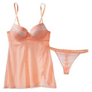 Gilligan & OMalley Womens Molded Cup Babydoll Set   Bahama Coral L