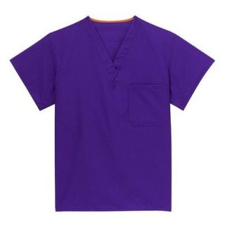 Medline Unisex Reversible Scrub Top V neck with Pocket   Regal Purple (Large)
