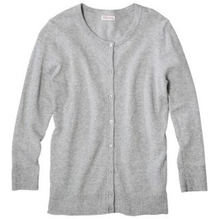 Merona Petites Long Sleeve Crew Neck Cardigan Sweater   Gray SP