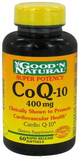 Good N Natural   CoQ 10 400 mg.   60 Softgels