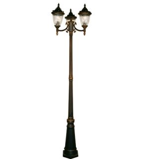 Waterloo 3 Light Post Lights & Accessories in Black Gold 504P 3 BG