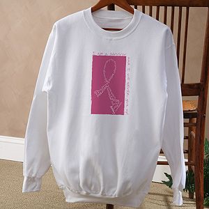 Personalized Pink Ribbon Breast Cancer Awareness Sweatshirt   Never Give Up