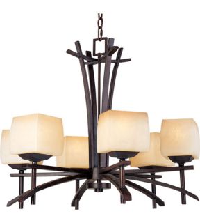 Asiana 6 Light Chandeliers in Roasted Chestnut 10985WSRC