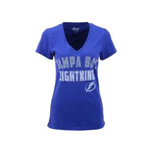 Tampa Bay Lightning NHL Womens Slub V Neck Hockey T Shirt