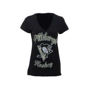 Pittsburgh Penguins NHL Womens Slub V Neck Hockey T Shirt