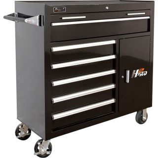 Homak H2PRO 41 Inch 6 Drawer Roller Tool Cabinet with 2 Compartment Drawers  