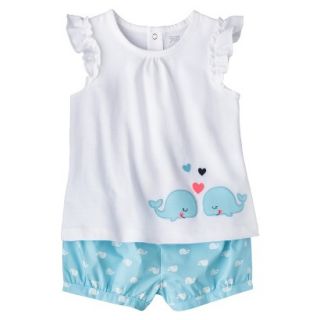 Just One YouMade by Carters Girls 2 Piece Set   White/Light Blue 12 M