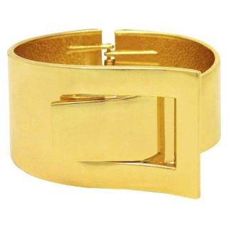Womens Buckle Hinged Bracelet   Gold