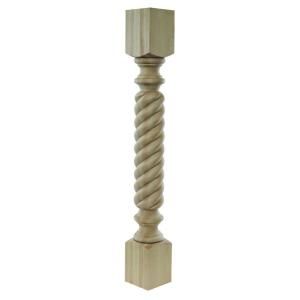 Foster Mantels Spiral 4 1/2 in. x 4 1/2 in. x 36 in. Maple Column C129MP