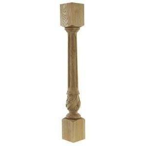 Foster Mantels Fluted Vine 4 1/2 in. x 3 ft. x 4 1/2 in. Wood Column C132R