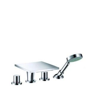 Hansgrohe Axor Massaud 1 Handle Deck Mounted Roman Tub Faucet with Handshower in Chrome 18440001