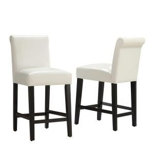 HomeSullivan White Upholstered Counter Height Chairs (2 Piece) DISCONTINUED 40859C471W(3A)[2PC]