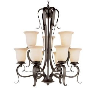 Filament Design Cabernet Collection 9 Light Black Chandelier with Champagne Frost Shade DISCONTINUED CLI WUP588621