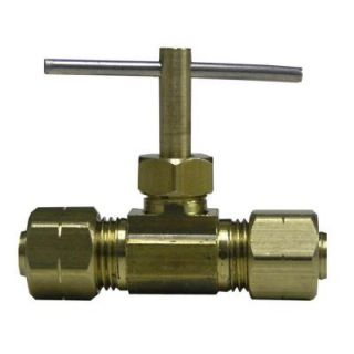 Watts 3/8 in. Lead Free Brass Compression Straight Needle Valve LF A140