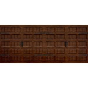 Martin Garage Doors Wood Collection Silverlake 16 ft. x 7 ft. Grooved panel Walnut Woodgrain Steel Back Insulation Garage Door HDIY 000987