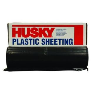 Husky 50 ft. x 10 ft. Black 4 mil Plastic Sheeting CF0410 50B