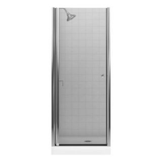 KOHLER Fluence 30 1/4 in. x 65 1/2 in. Frameless Pivot Shower Door in Bright Silver Finish with Rhapsody Glass DISCONTINUED K 702400 G53 SH
