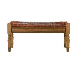 Home Decorators Collection Devonshire 40 in. W Heritage Oak Bench with Rush Seat 1059610930
