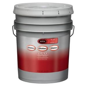 Glidden DUO 5 gal. White Interior Flat Paint and Primer GLD1000 05