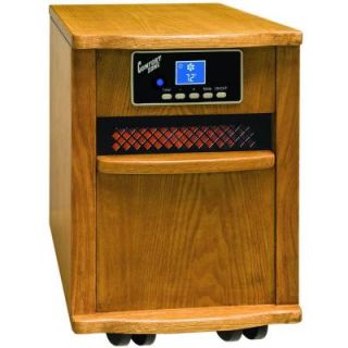 Comfort Zone Quartz Wood Cabinet Oak Finish Portable Heater with Remote Control DISCONTINUED CZ2011O