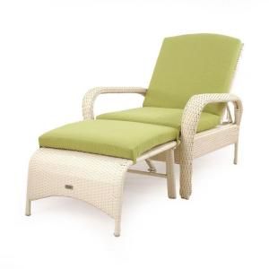Martha Stewart Living Charlottetown Seashell All Weather Wicker 2 Piece Patio Chaise Lounge with Green Bean Cushions DISCONTINUED 65 809408