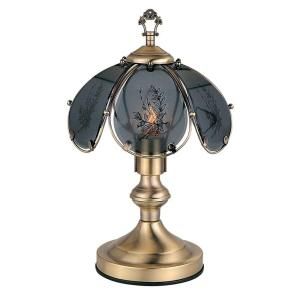 ORE International 14.25 in. Wheat Barley Antique Brass Touch Lamp K318