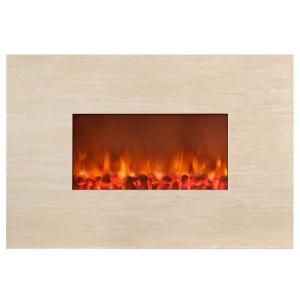 Yosemite Home Decor 38 in. Wall Mount Electric Fireplace in Polished Marble Like Beige DF EFP800