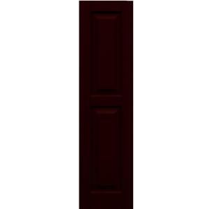 Winworks Wood Composite 12 in. x 47 in. Raised Panel Shutters Pair #657 Polished Mahogany 51247657