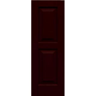 Winworks Wood Composite 12 in. x 35 in. Raised Panel Shutters Pair #657 Polished Mahogany 51235657