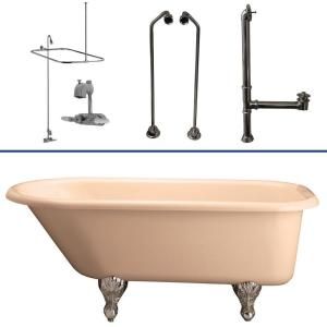 Barclay Products 5 ft. Acrylic Roll Top Tub Kit in Bisque with Polished Chrome Accessories TKADTR60 BCP6