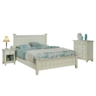 Home Styles Arts and Crafts White Queen Bed with 2 Nightstands and Chest 5182 5020