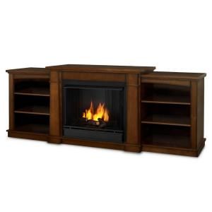 Real Flame Hawthorne 75 in. Media Console Gel Fuel Fireplace in Burnished Oak 2222 BO